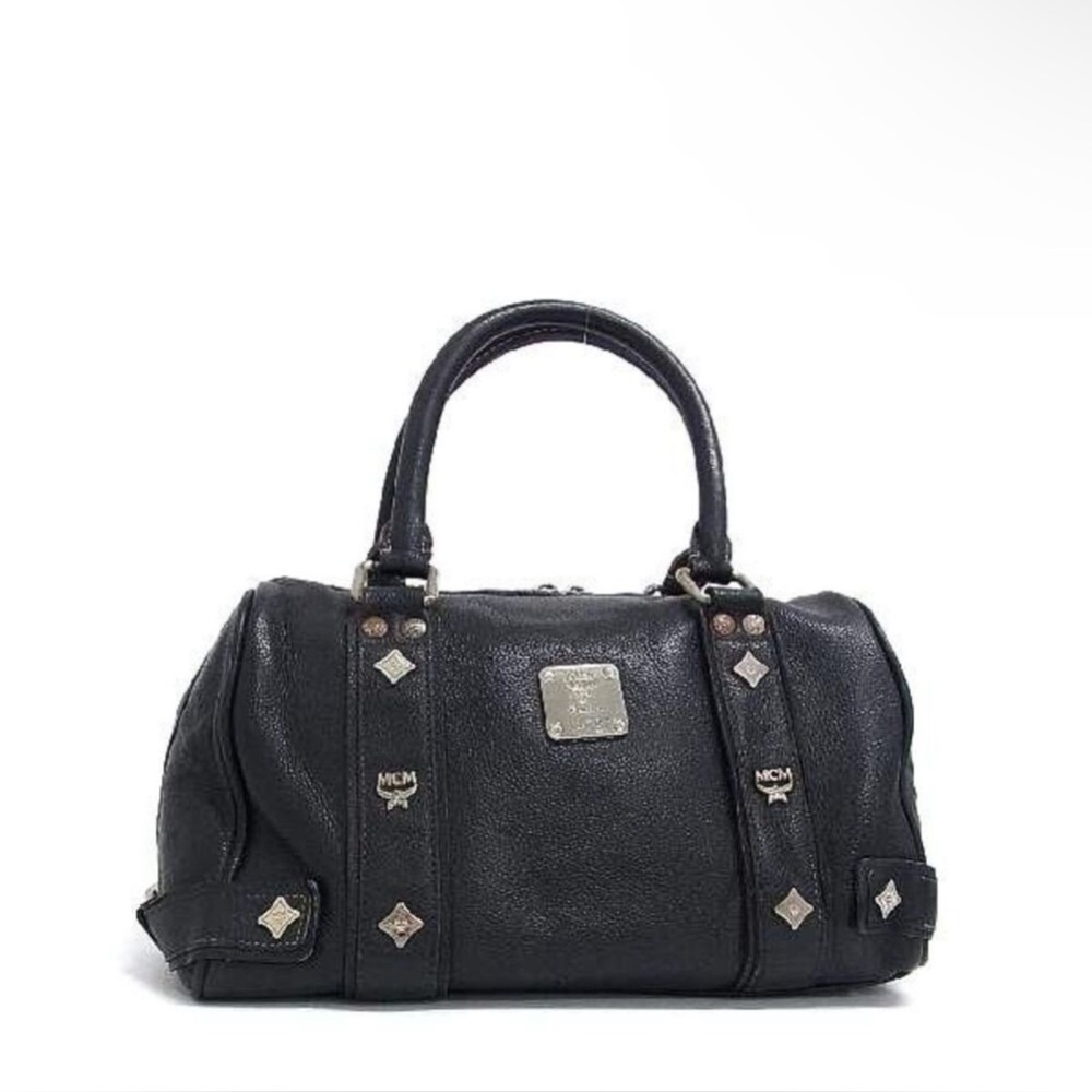 MCM Black Leather Satchel